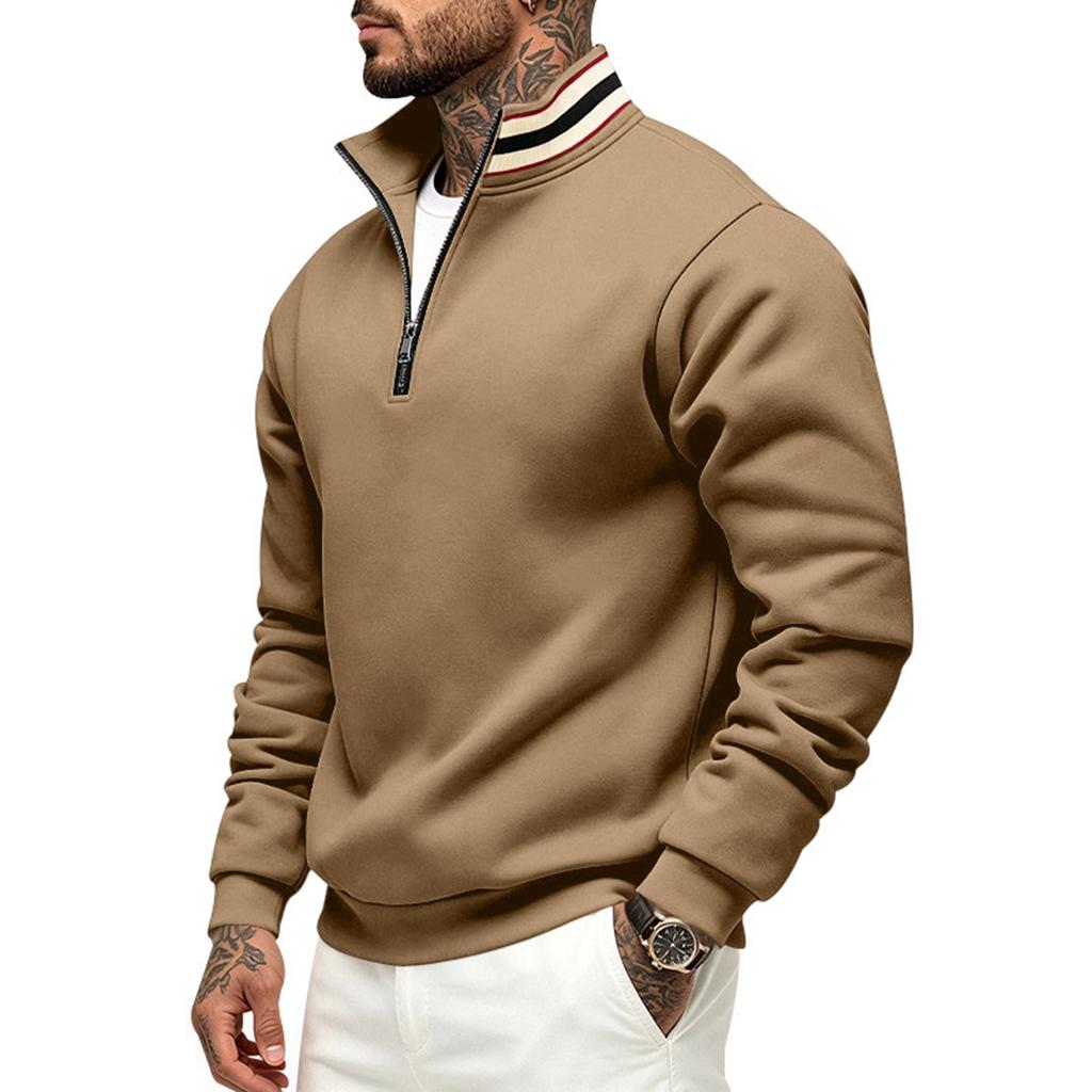 Men's Loose Fit Stand Collar Sweatshirt for Fall Winter Casual Sports