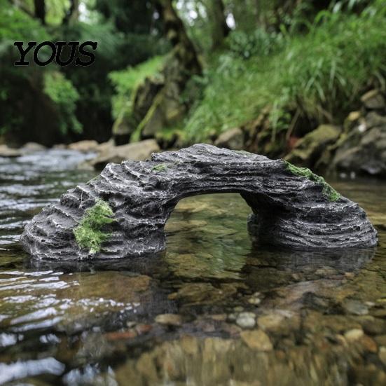 Non-toxic Turtle Dock Basking Platform, Rock Look Resin Baby Tortoise Climbing Ramp, Terrarium Accessory Arched Reptiles Resting Terrace for