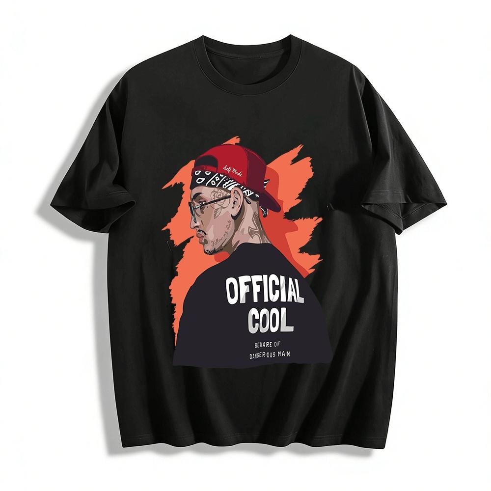 Official Cool Graphic Tee Street Style Hip Hop Casual Loose T-Shirt Pure cotton T-shirt XXS