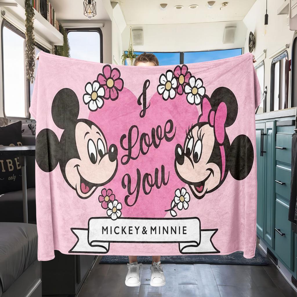 Mickey Flannel Blanket for Bedrooms Sofas Beds Chairs Picnics Travel Cartoon Print Home Decor Unique Gift Various Sizes
