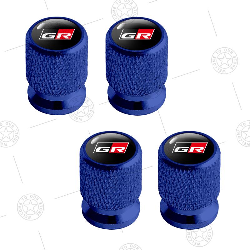 4pcs GR SPORT Logo Car Wheel Tire Valve Caps Air Stem Aluminum Accessories For Toyota Yaris Corolla RAV4 C-HR Camry Prado Voxy