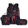 Spider Pencil Case Student Picnic Bag Cartoon Hero No Return Printed Schoolbag Convenient And Large-Capacity Three-Piece Set