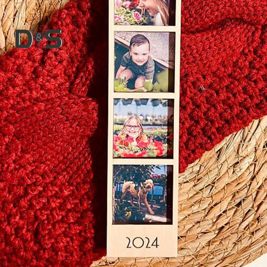 Vánoční ozdoby fotorámečku Rodinné fotografie Ozdoba na vánoční stromeček Vlastní dřevěný fotorámeček Závěsná dekorace pro bytovou dekoraci