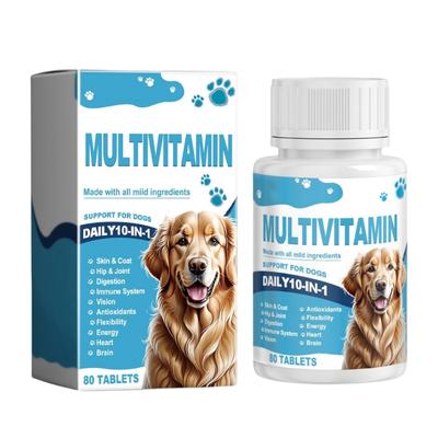 Suplemento Alimentar para Cães 80 Comprimidos para Melhoria da Imunidade Alerta Mental Resistência Física Suplemento de Aminoácidos