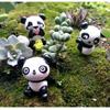 8 kusů/sada Panda Mikro krajina Pryskyřice Panda Mech Mikro krajinná dekorace DIY Materiálová sada Malá Panda Stolní dekorace