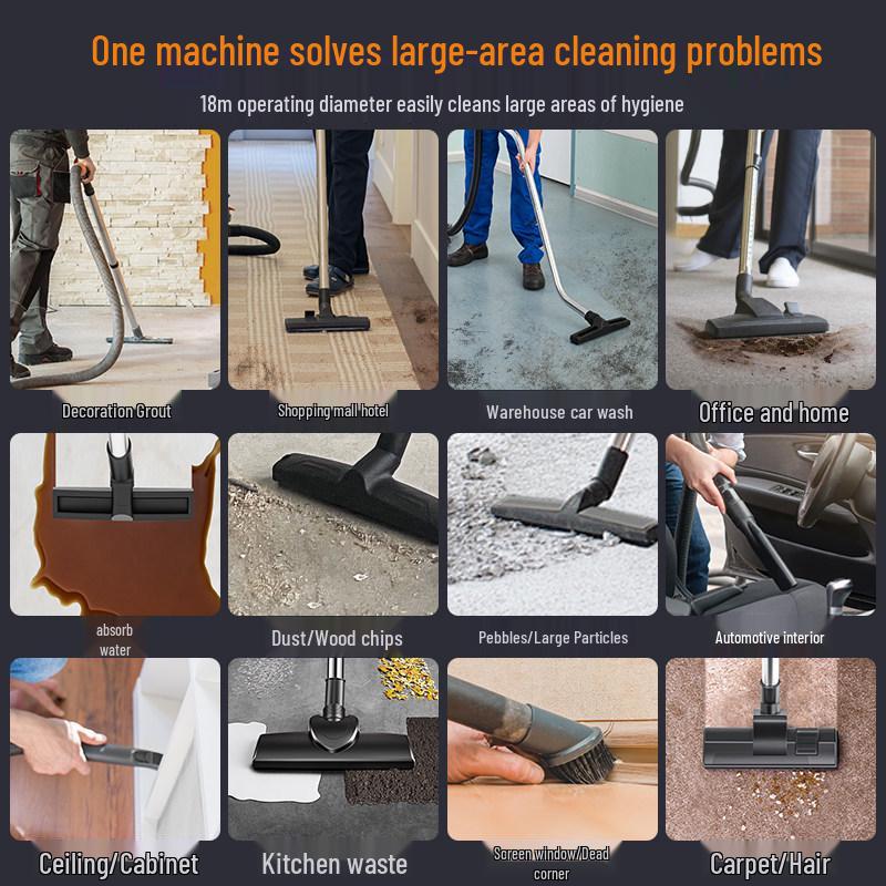 High-Power Industrial & Household Vacuum Cleaner with Strong Suction
