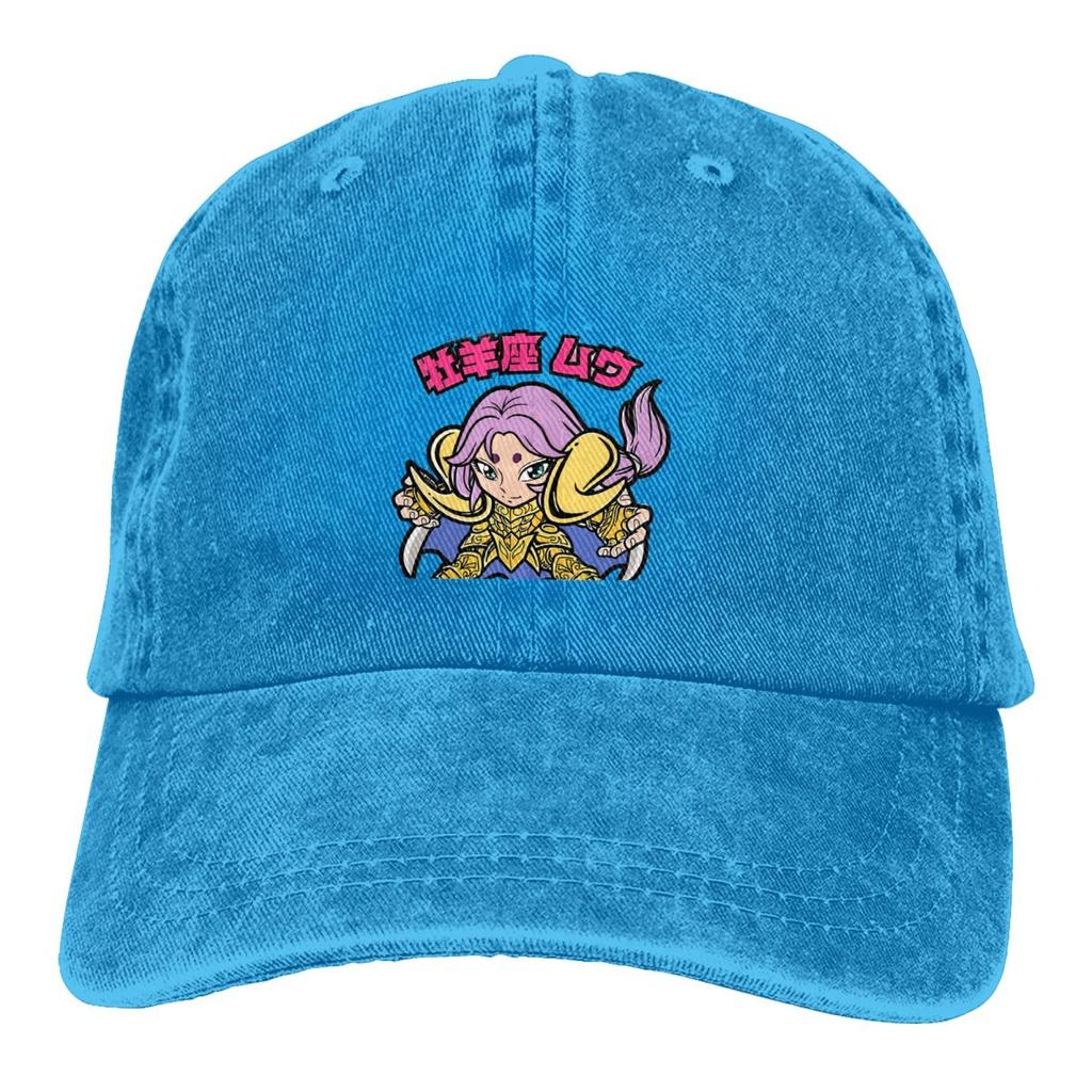 Șapcă de baseball Aries Mu Pălării unisex Femei Protecție Vizor Snapback Saint Seiya Manga Seci
