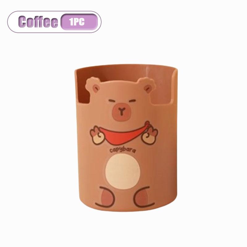 1-5PCS Cartoon Kapybear Pencil Holder Large Capacity Cute Desk Organizer for Back To School Office Student