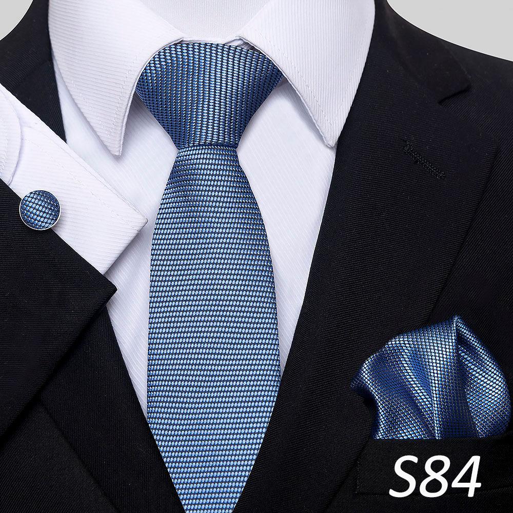 Men'S Tie Three-Piece Set Striped Flower Series Shang Tie