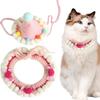 Verstellbares gestricktes Katzenhalsband - Weiches, sich öffnendes Kätzchen-Halsband mit Sicherheits-Schnalle zum Aufbrechen für bequemes Tragen des Haustiers