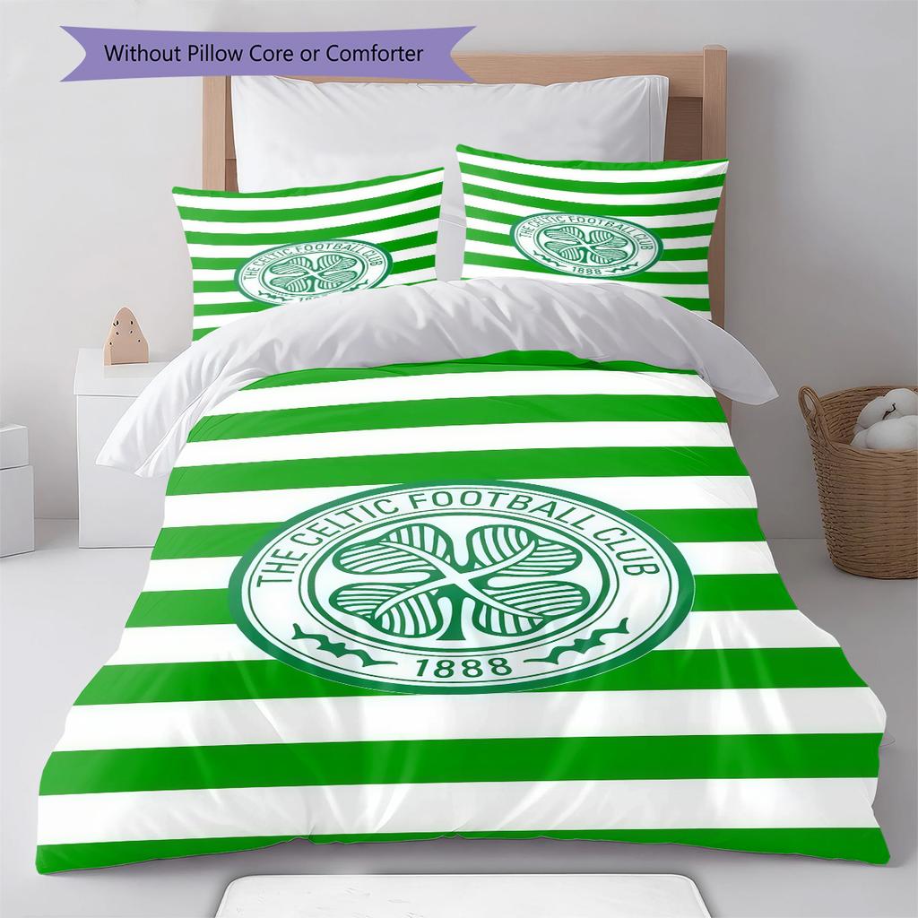 Juego de Funda Nórdica y Colcha del Celtic Football Club Funda de Colcha Funda de Almohada Decoración del Hogar Regalo de Cumpleaños (1 * funda nórdica + 2 * fundas de almohada, sin núcleo)
