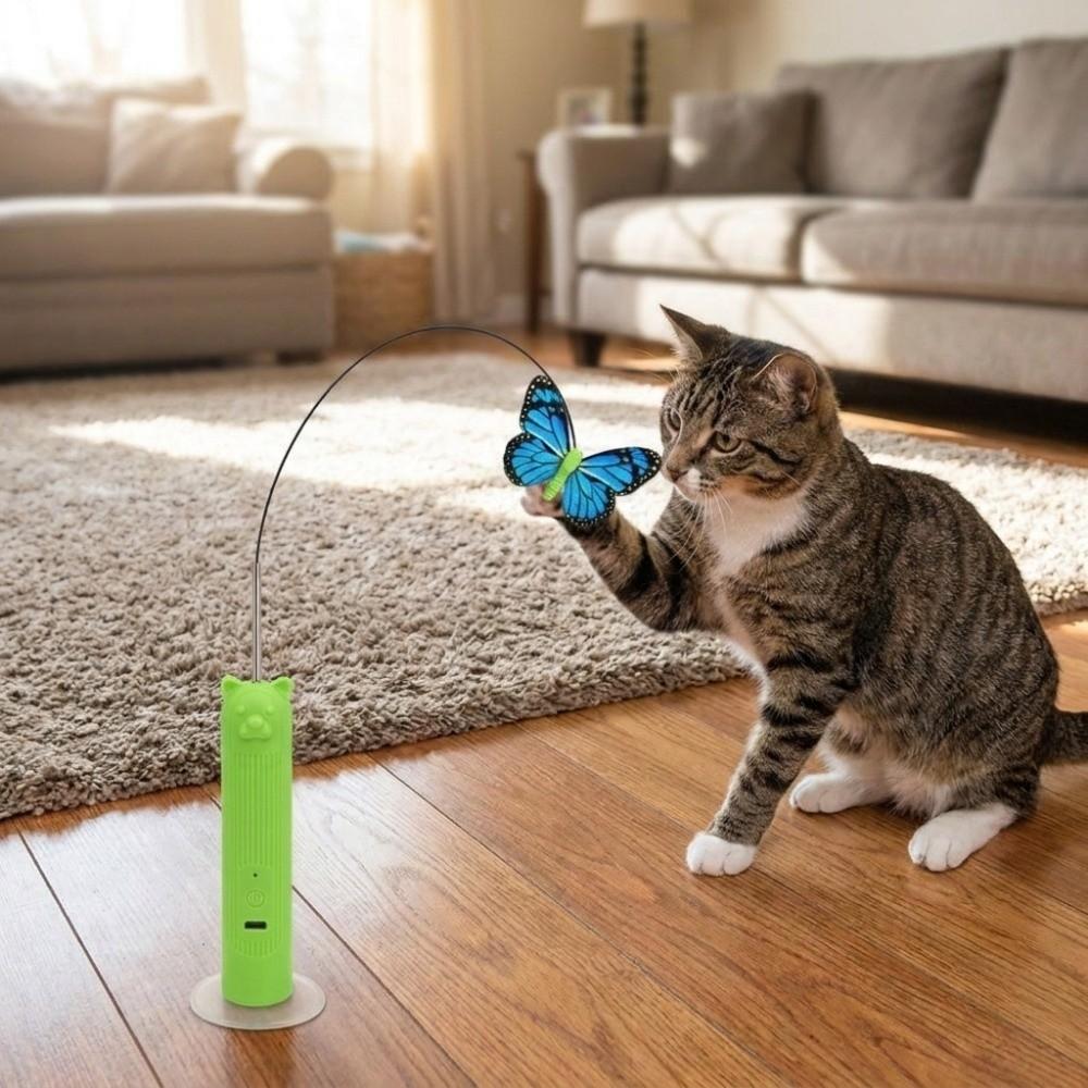 360° Rotation Automatic Cat Toy USB Rechargeable Electric Butterfly Flying Cat Toy Self Play