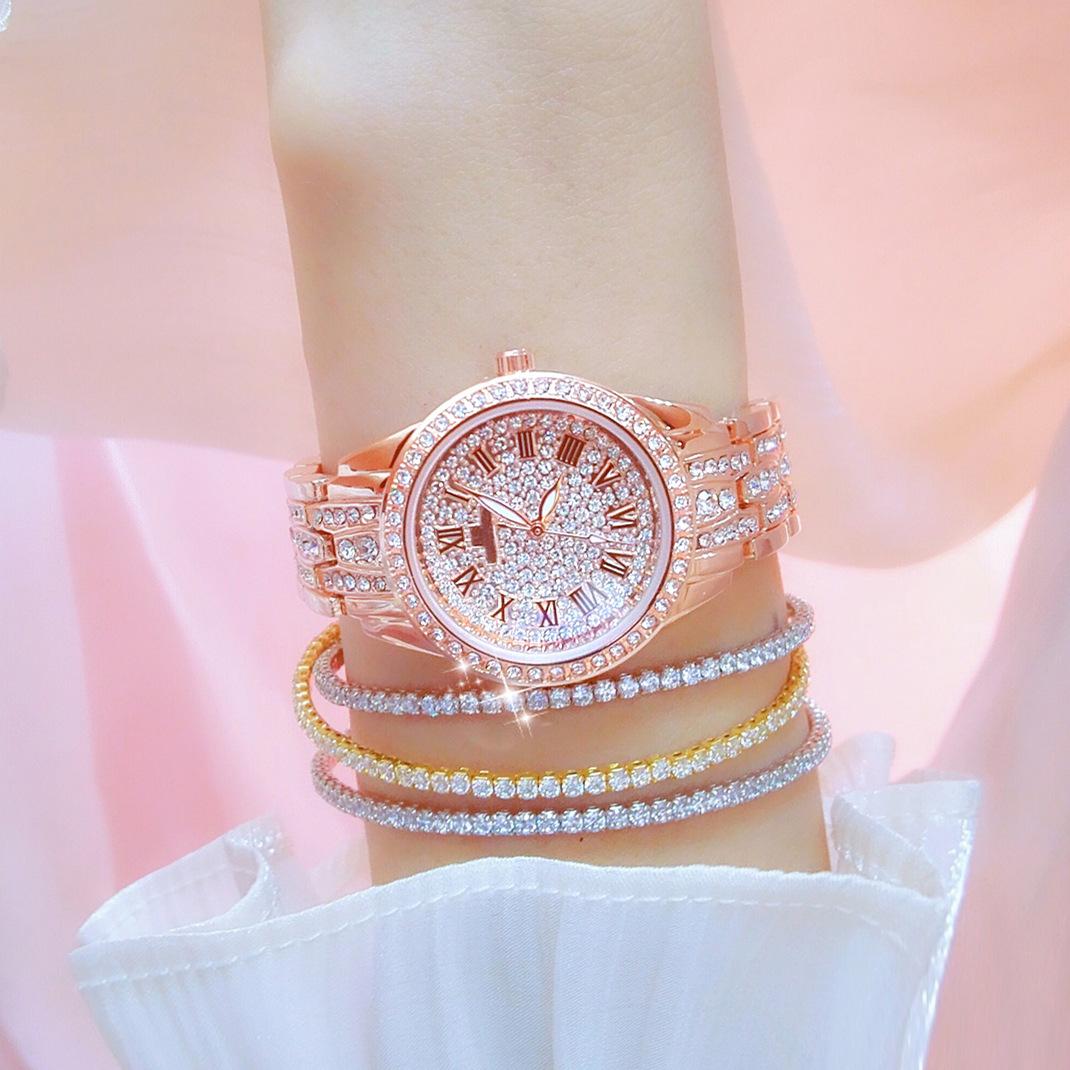 

BS Watch Chain Watch Розовые легкие роскошные женские часы с бриллиантами FA1501