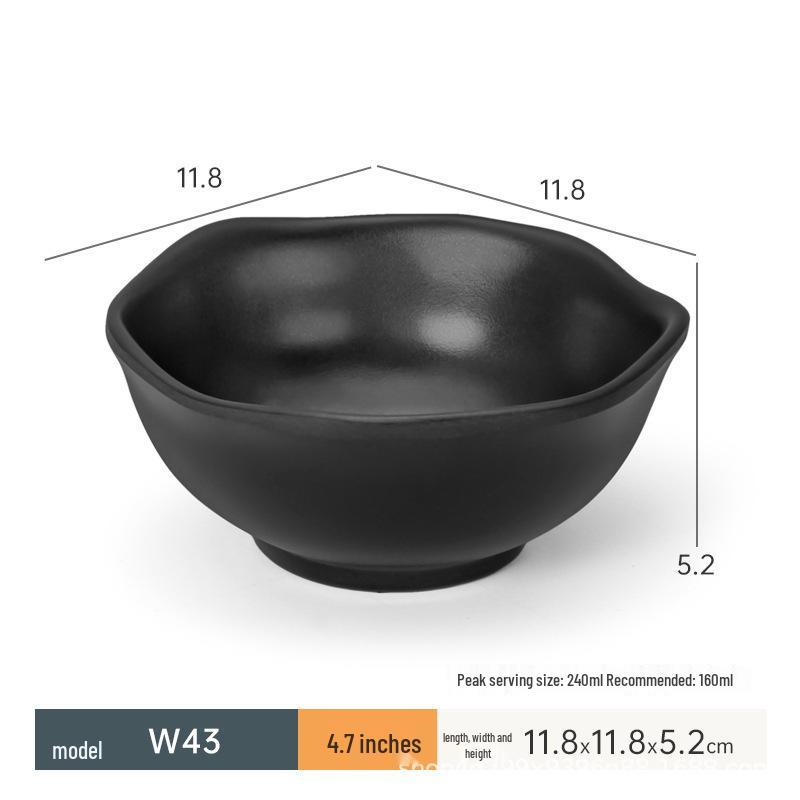 Black Melamine Dipping & Snack Dish with 2-3 Compartments
