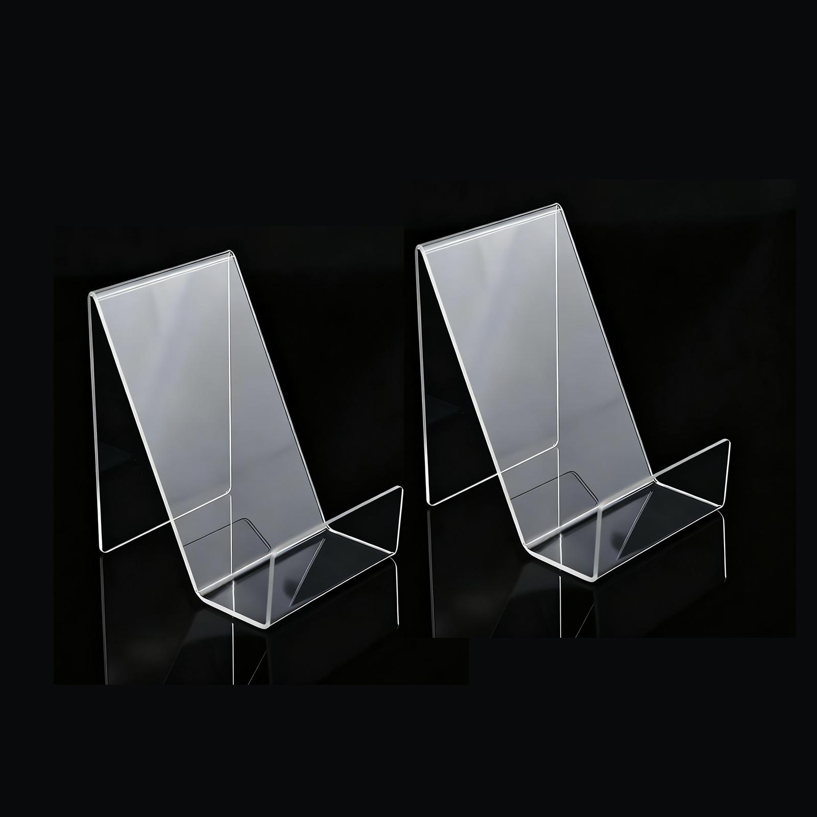 2Pcs Acrylic Display Stand Clear Photo Display Stand Decorative Plate Stand for Plates Frame Book Artwork Poster Photo