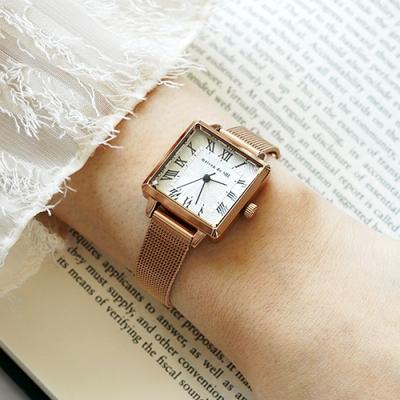 [MAISONDSSUE] MAISONDSSUE Women's Square Roman Metal Wristwatch MDS-401MRG