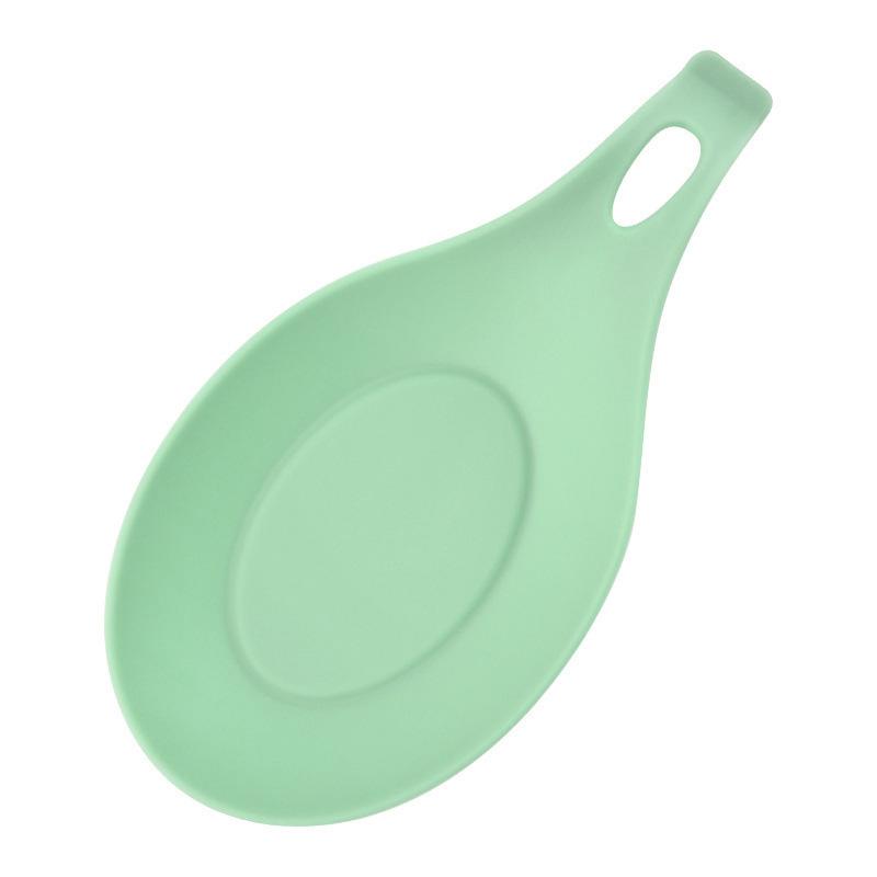 Heat-Resistant TPE Silicone Spoon Rest Non-Slip Easy Clean Kitchen Utensil Holder Saucer Pad for Cocktail Snack Trays