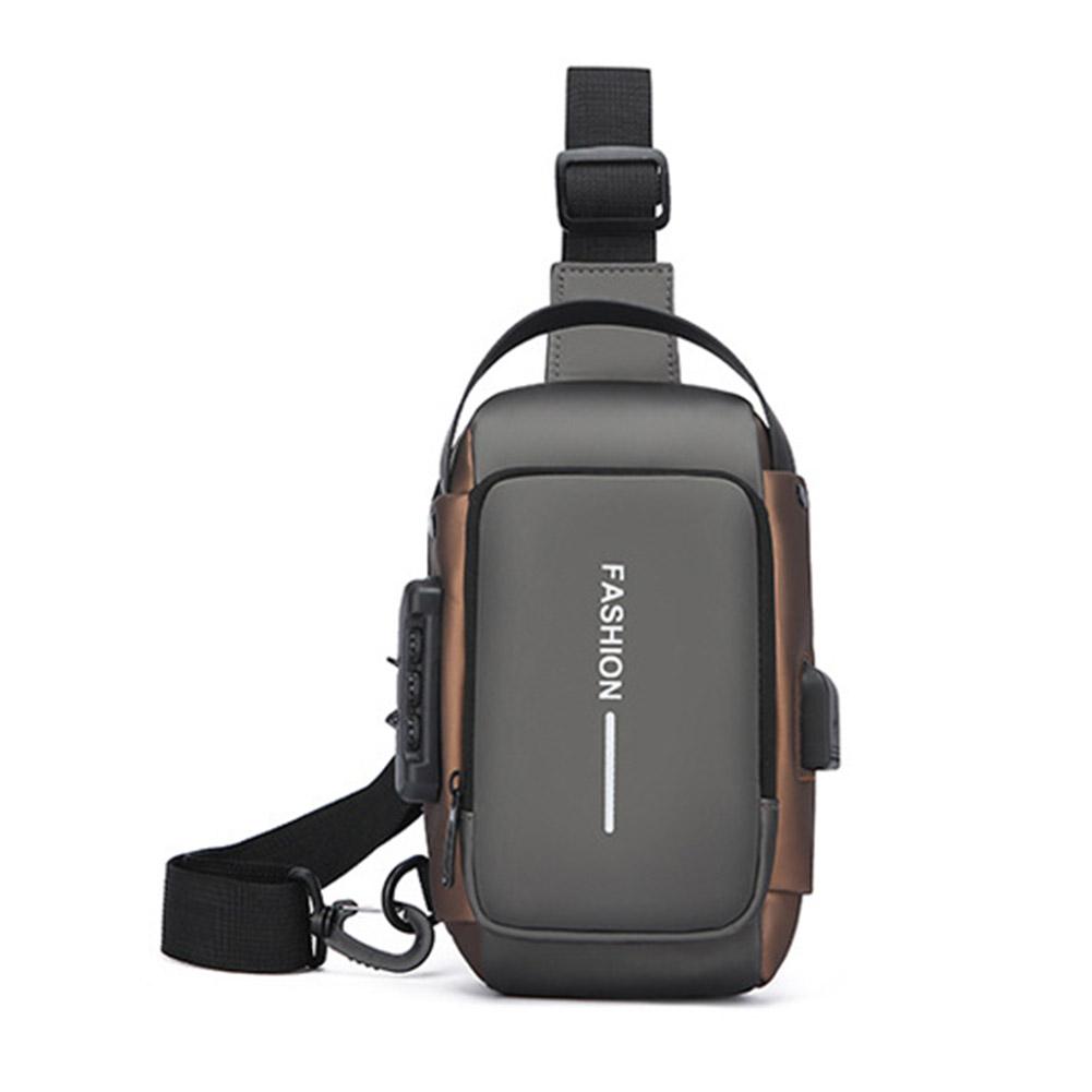 Fashion Business Men's Crossbody Bag Anti Theft Chest Bag Shoulder Bags USB Charging Travel Shoulder Bag for Man