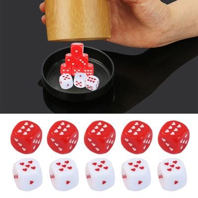 Game Playings Square Block Heart-shaped Party Family Toy Dices Small Colorful Acrylic Six Sided Dices Cubes with Dots