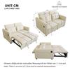 Sofa Bed with Storage Box 2-seater 3-in-1 Sofa Bed Foldable Adjustable Backrest USB Ports Armrest Pockets Beige 142x85x83 Cm