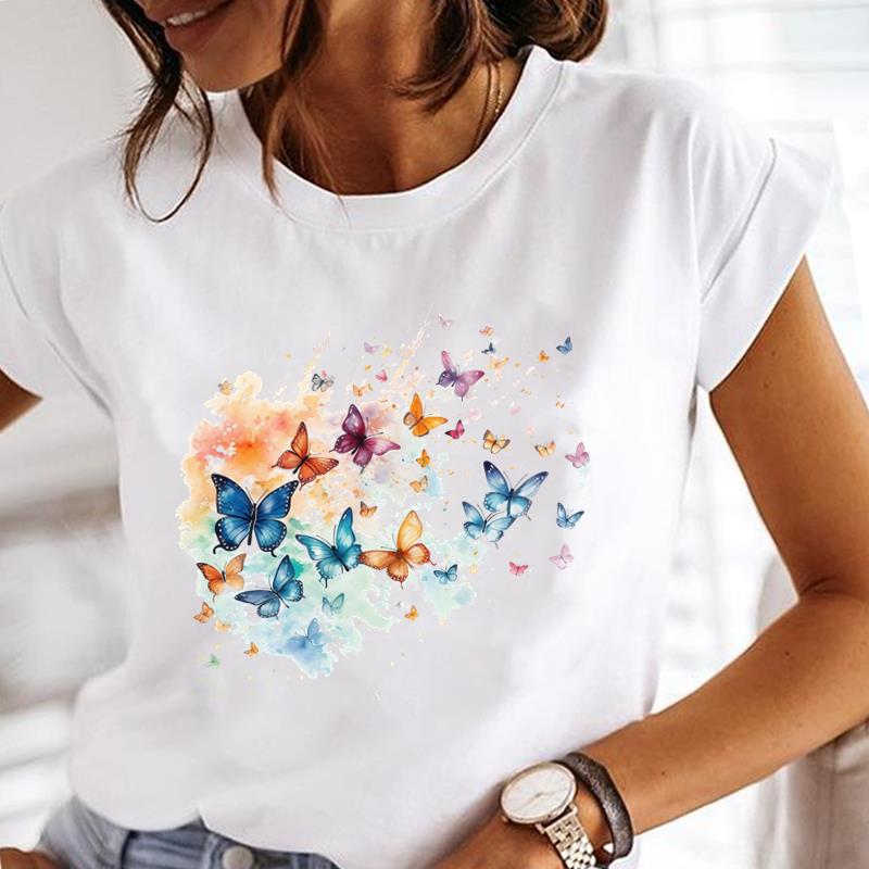 (Asian Size) letter love heart Lady o-neck T Shirt Clothing Short Sleeve T-shirts Printed Female Top Casual Fashion Women Graphic Tee