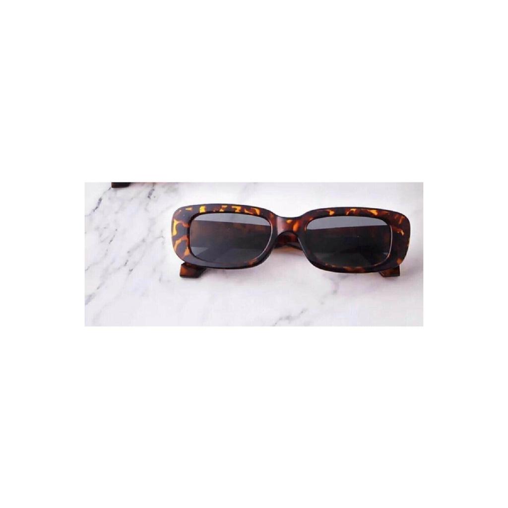 Unisex Black Square Rectangle Vintage-retro Sunglasses