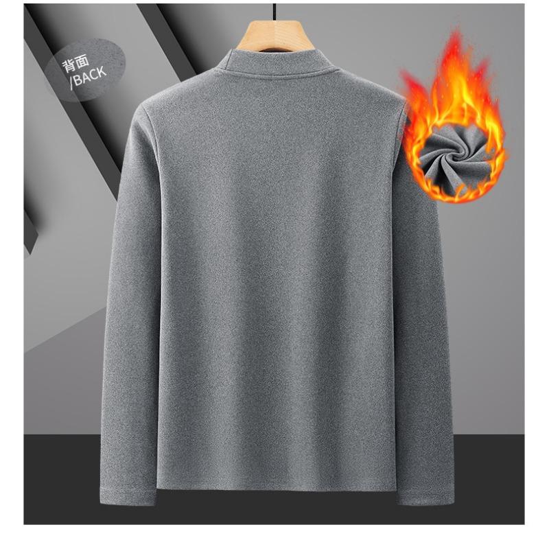 Mens Thick Fleece Sweatshirt Stand Collar Long Sleeve Casual Warm Top