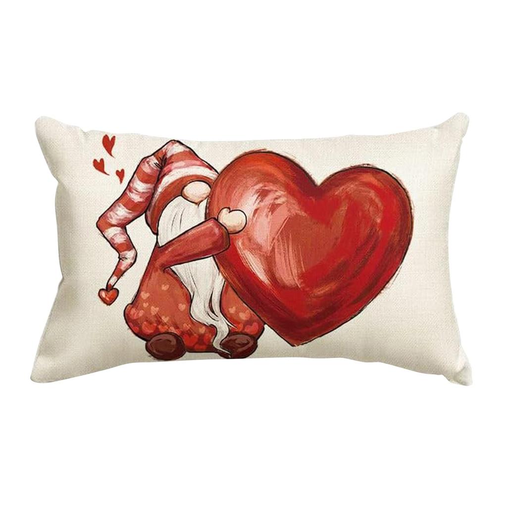Valentine's Day Pillow Cover, Valentine's Day Heart Striped Wedding Cushion Cover, Sofa Decoration