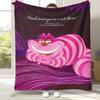 Coperta in Flanella Gatto Sorridente Cartone Animato Alice nel Paese delle Meraviglie, Plaid Peluche Caldo Ultra Morbido per Casa Camera da Letto Letto Divano Coperta Regalo per Bambini