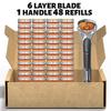 Men's Six-Layer Waterproof Razor with Stainless Steel Blades