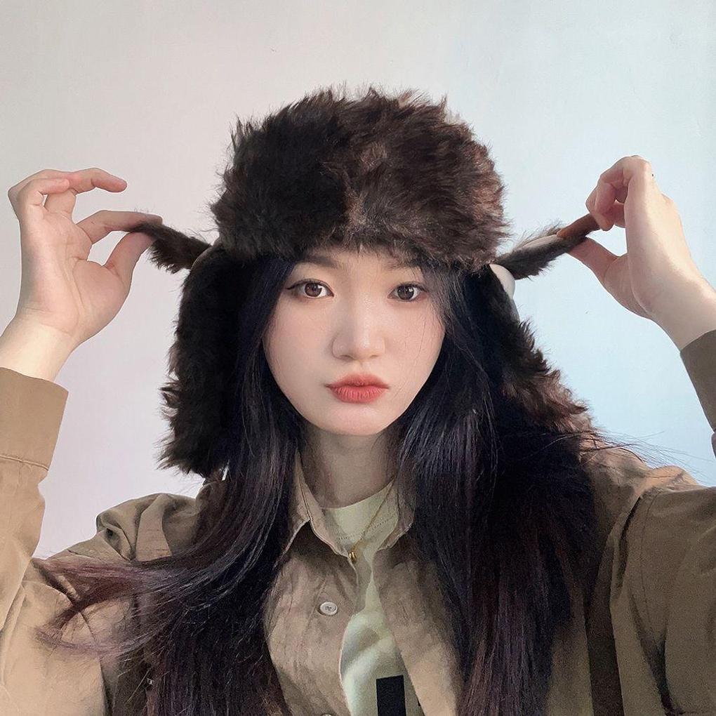 Winter Warm Earflap Beige Fur Hat