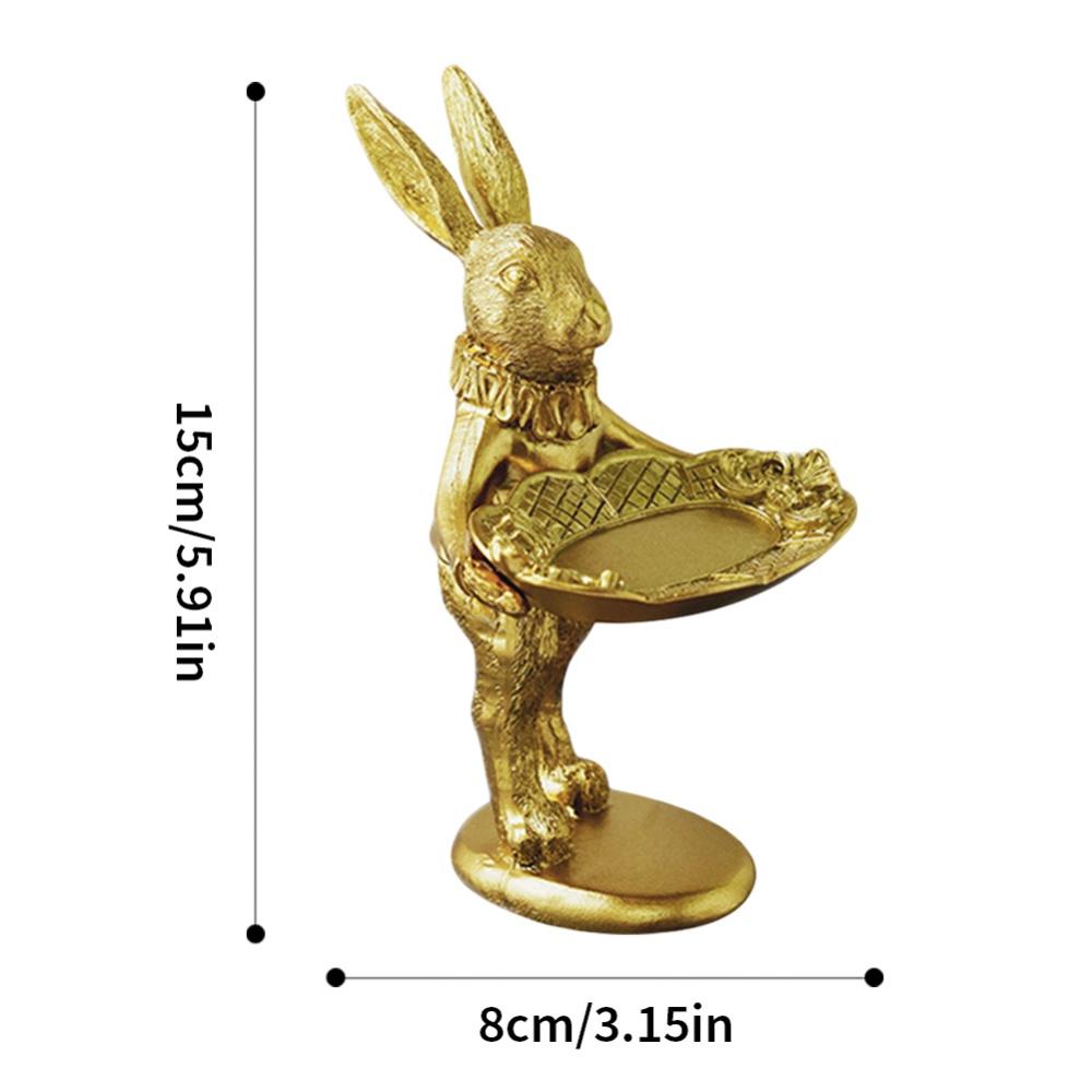 Easter Rabbit Statue Ornament Home Table Decor  Animal Sculpture