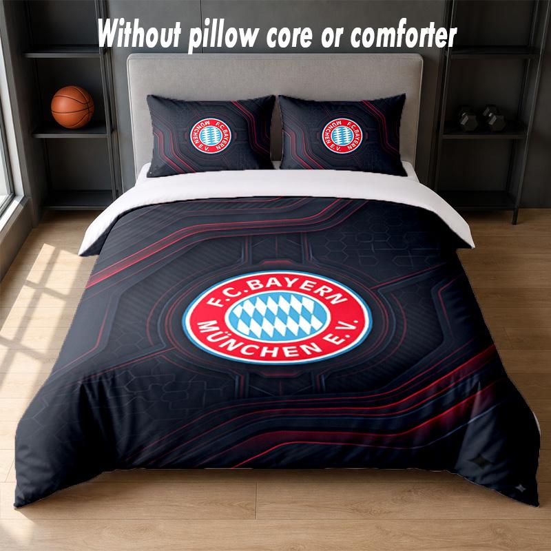 Set Biancheria da Letto Design Bayern Monaco 1 Copripiumino + 2 Federe Morbido Traspirante Biancheria da Letto per la Casa