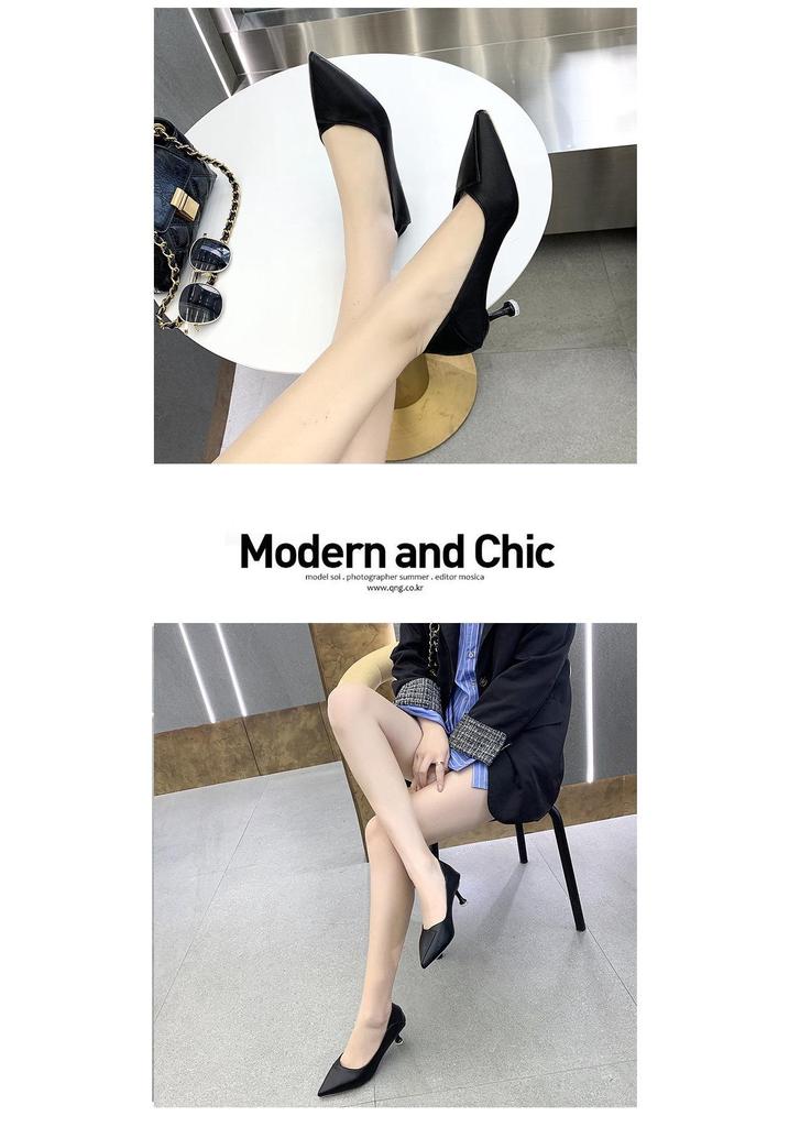 2024 Women's Black Pointed Toe Stiletto High Heels