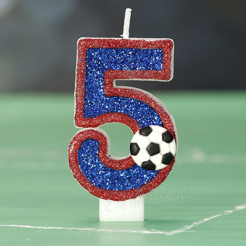 Football creative digital candle cake birthday decoration candle