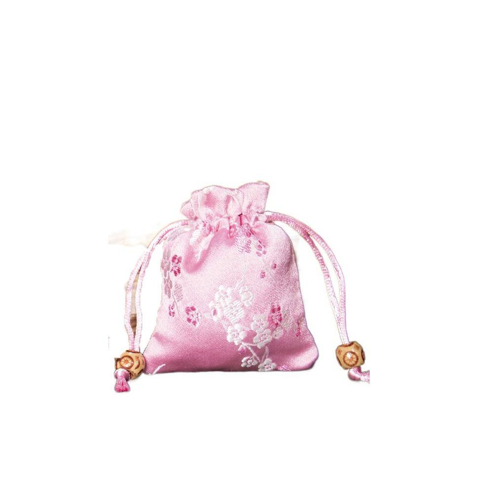 Embroidered Storage Bag Satin Jewelry Packaging Bag Retro Women Sachet  Party