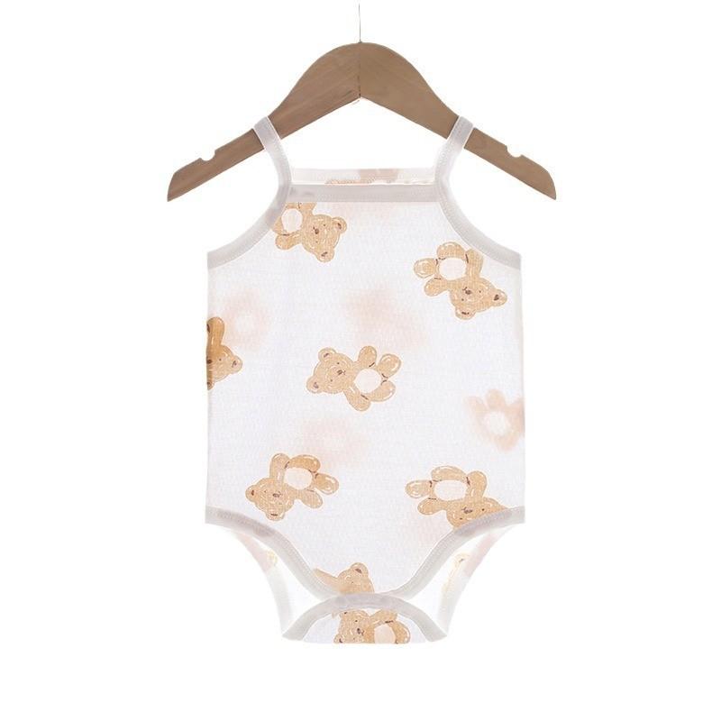 Baby Summer Cotton Sleeveless Romper With Triangular Style For Newborns