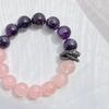12Mm Natural Amethyst Powder Design Bracelet Bracelet
