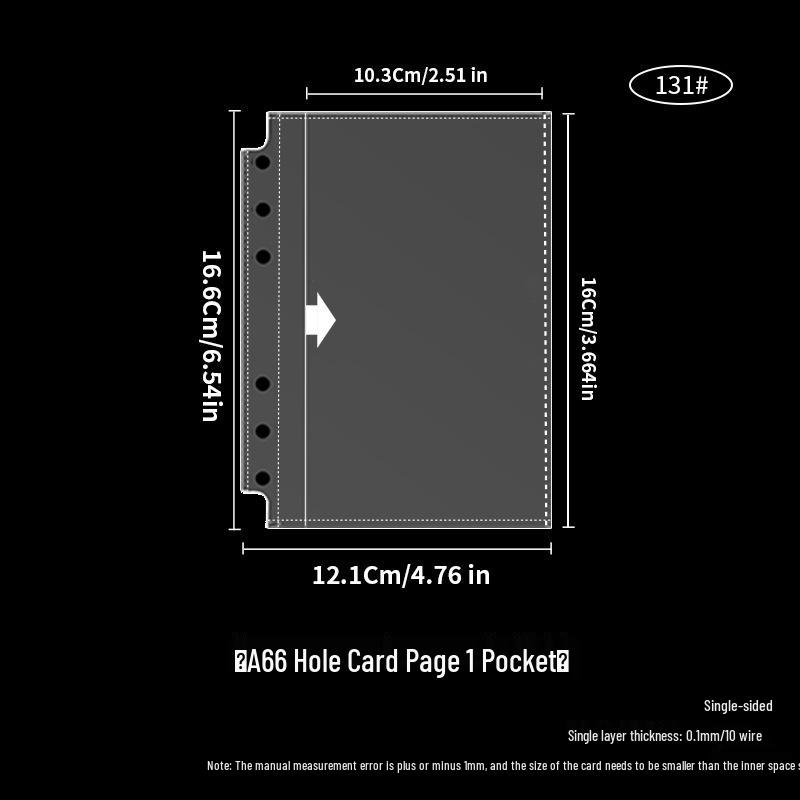 Pocket-Style Transparent PP Card Album Pages: A4/A5/A7/M5, Two To Nine Pockets, Loose-Leaf Storage Album.