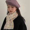 Korean Style Woolen Scarf for Women New Style Rainbow Jelly Beans Autumn and Winter Student Warm Rainbow Knitted Simple Women's Scarf