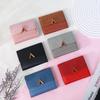 Korean Style Women's Short Matte PU Leather Wallet - Three-Fold, Retro, Thin Card Holder, Ideal for Students.