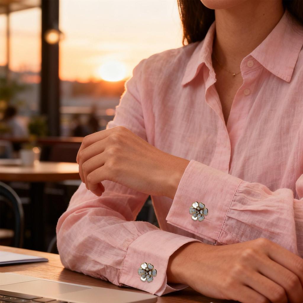 Button Covers for Women Rhinestone Alloy Pins Cuff Link Jewelry Fashion Accessories for Blouses Dress Suit Wedding Party