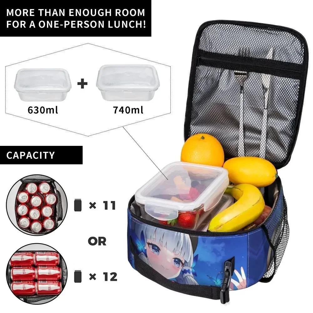 Kamisato Ayaka Thermal Insulated Lunch Bag for School Genshin Impact Portable Bag for Lunch Cooler Thermal Food Box
