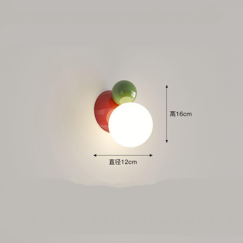 

lovely LED Wall Light Red Green White Metal children s Room wall Lamps Parlor Office Aisle Stairs wall Sconce White Acrylic Ball