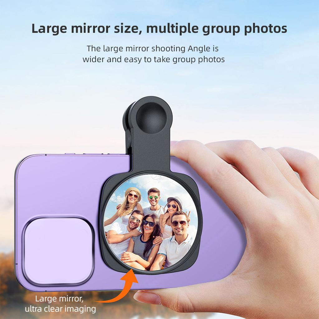 Selfie-Spiegel Kompaktspiegel für Handy Universelle Handyklemme Kompatibel mit IPhone 14 13 12 11 Samsung Foto Video