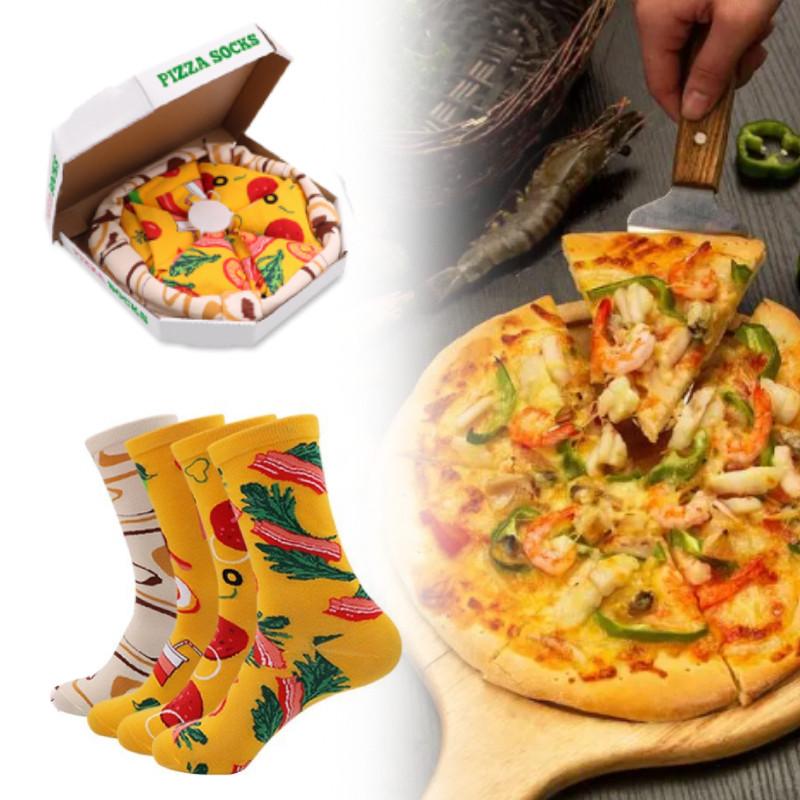 Lustige und farbenfrohe Pizza-Socken-Geschenkbox für Männer und Frauen mit kreativen Designs