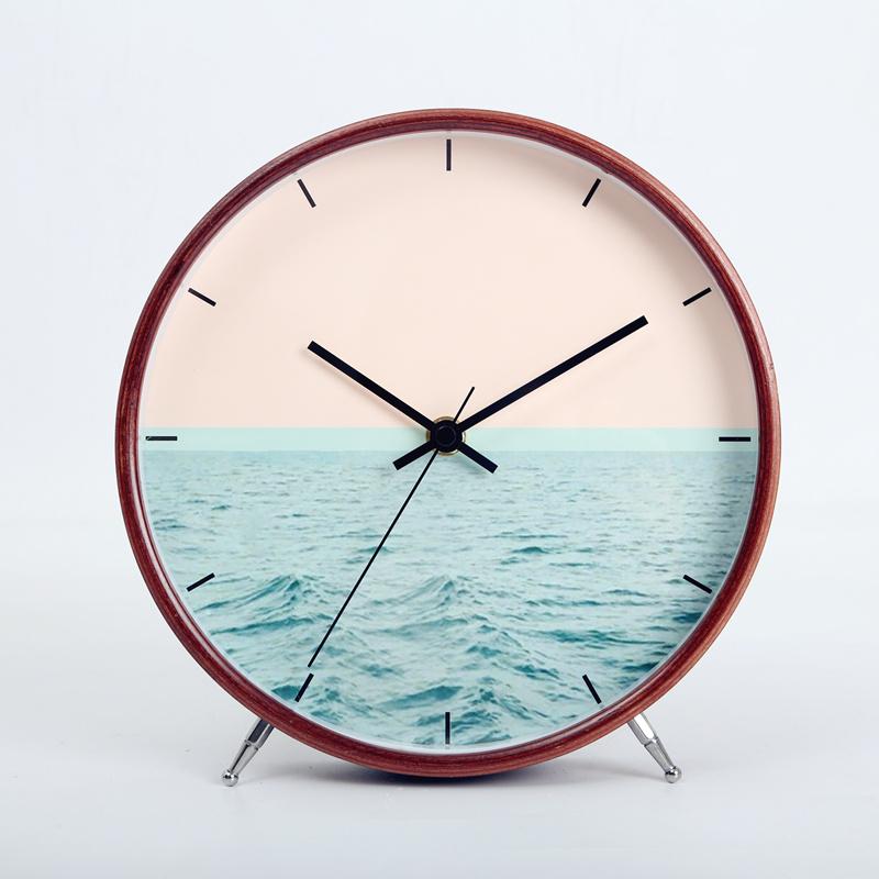 Modern Simple Nordic Ornament Seat Clock Table Clock Creative Clock Living Room Bedroom Decoration Large Size Silent Desktop Shaoyi