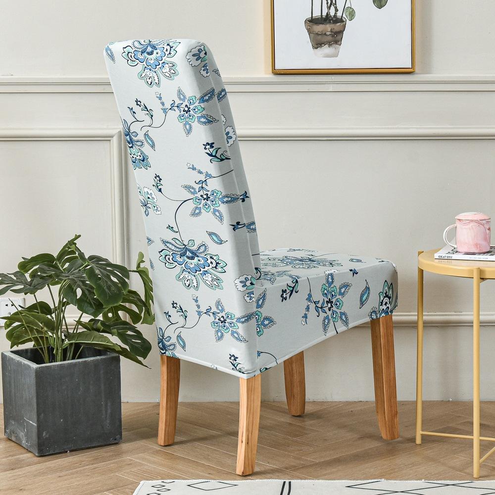 High Back Printed Elastic Large Diagonal Chair Cover Hotel Home Restaurant Chair Cover