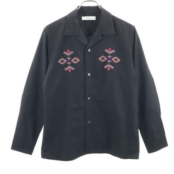 Unused Johnbull Long Sleeve Embroidery Shirt S Black Embroidery Men's Used