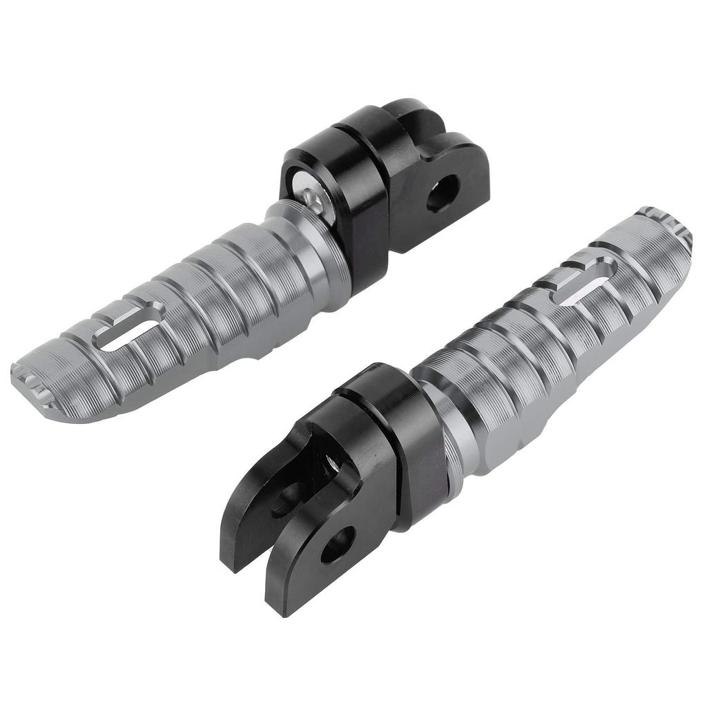Akozon Motorcycle Front Foot Pegs, 1 Pair Aluminum Alloy Front Footrests, Non-Slip Fits MT-03, MT-25, MT-07, MT-09, R3, and XJ6 (Titanium)